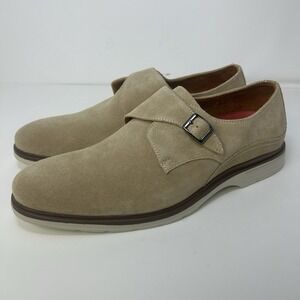 Stacy Adams Taylen Plain Toe Monk Strap - Sandstone Suede - Men's Size 9.5 NIB